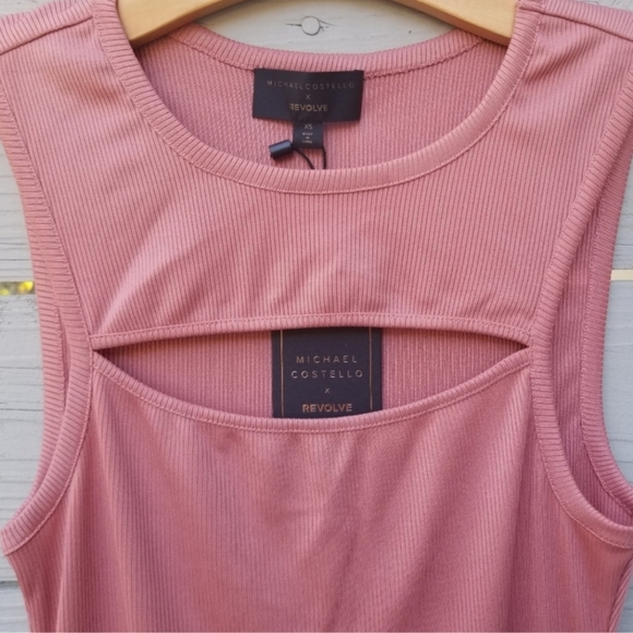 NWT Michael Costello Ribbed Cutout Mini Dress - Picture 3 of 6